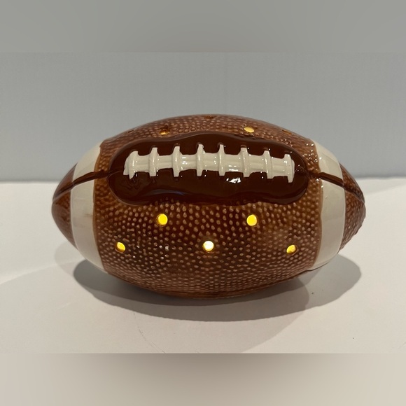 SOLD!! ARE YOU READY FOR SOME FOOTBALL?? 2 Cute Gnomes and LED Ceramic Football - Picture 4 of 7